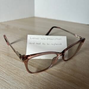 Swarovski SK5284 072 Eyeglasses Pink Cat Eye Translucent Flex Hinge 53-15-140